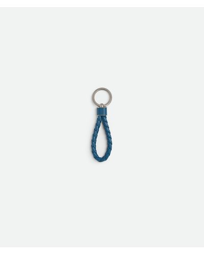 Bottega Veneta Intreccio Key Ring - Blue