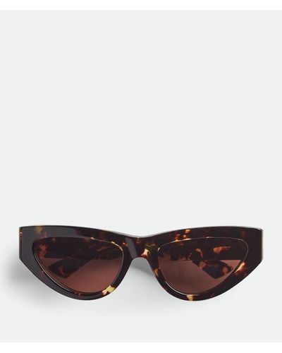 Bottega Veneta Angle Acetate Cat-Eye Sunglasses - Brown