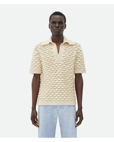 Bottega Veneta Polo En Laine Fish Scale - Neutre