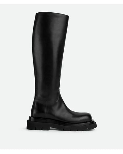 Bottega Veneta Lug Leather Knee-high Boots - Black