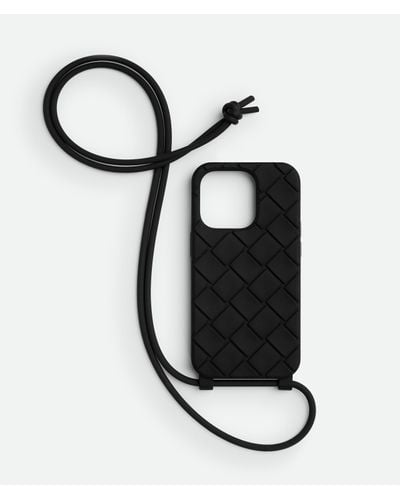 Bottega Veneta Iphone 15 Pro Case With Strap - Black