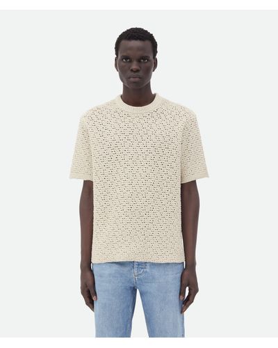 Bottega Veneta T-shirt En Coton Crocheté - Neutre