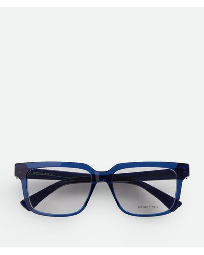 Bottega Veneta Soft Recycled Acetate Square Eyeglasses - Blue