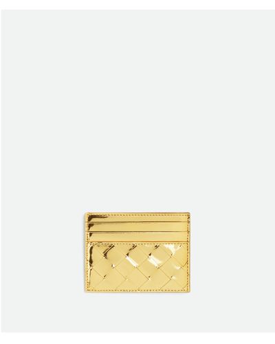 Bottega Veneta Intrecciato Credit Card Case - Metallic