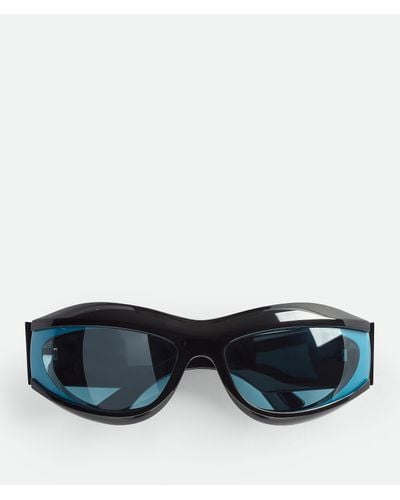 Bottega Veneta Cangi Wraparound Injected Acetate Sunglasses - Black
