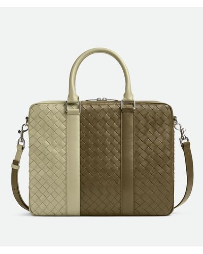 Bottega Veneta Grosse Intrecciato Aktentasche - Grün