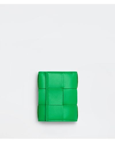 Bottega Veneta Cassette Tri-Fold Zip Wallet - Green