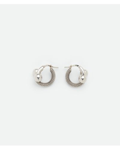 Bottega Veneta Boucles D'oreilles Créoles Intreccio - Blanc