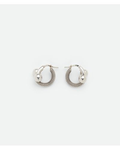 Bottega Veneta Intreccio Hoop Earrings - White