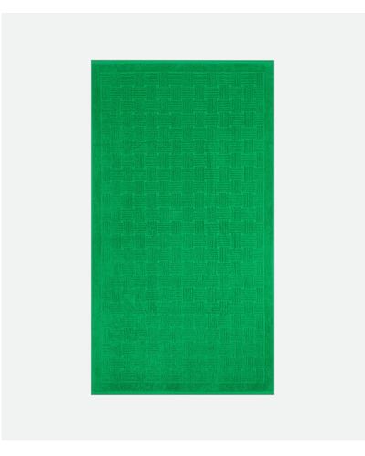 Bottega Veneta Intreccio Pattern Cotton Terry Beach Towel - Green
