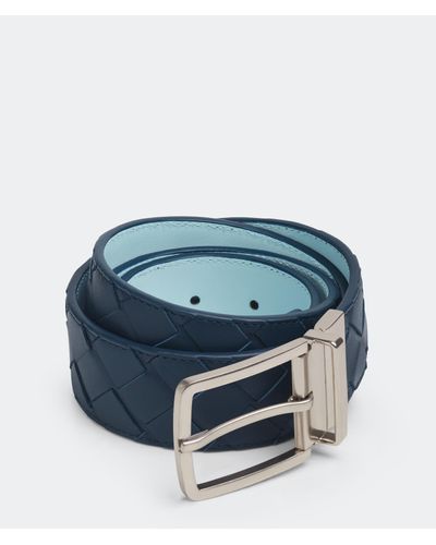 Bottega Veneta Intrecciato Reversible Belt - Blue