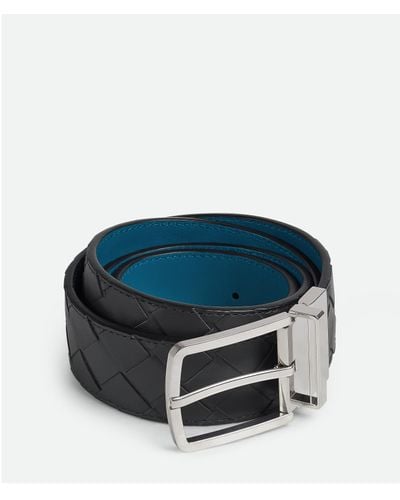 Bottega Veneta Intrecciato Reversible Belt - Blue