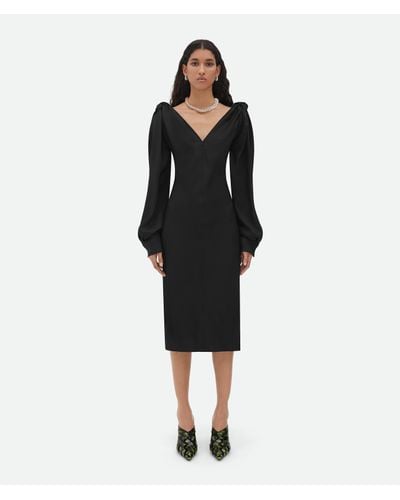 Bottega Veneta Cutout Satin-drill Dress - Black