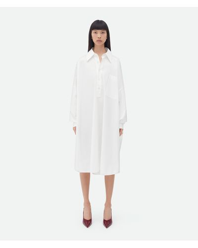 Bottega Veneta Kleid Aus Kompakter Baumwolle - Weiß