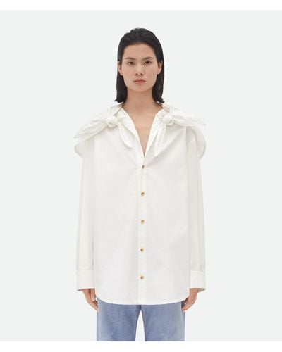 Bottega Veneta Compact Cotton Shirt With Knots - White