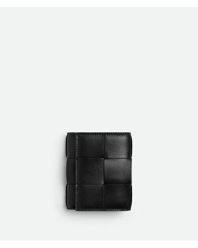 Bottega Veneta Cassette Tri-Fold Wallet With Detachable Card Case - Black