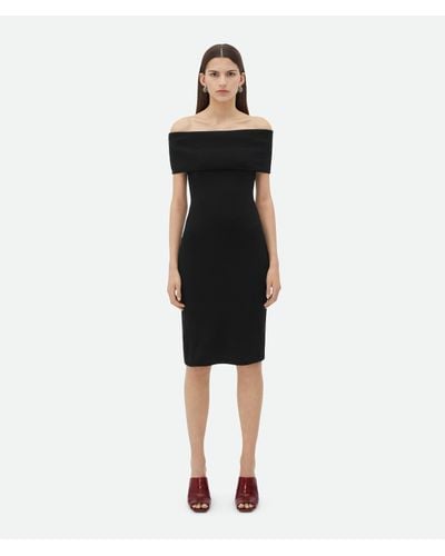 Bottega Veneta Textured Nylon Off-The-Shoulder Dress - Black