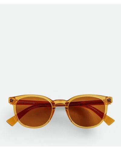 Bottega Veneta Soft Recycled Acetate Panthos Sunglasses - Orange