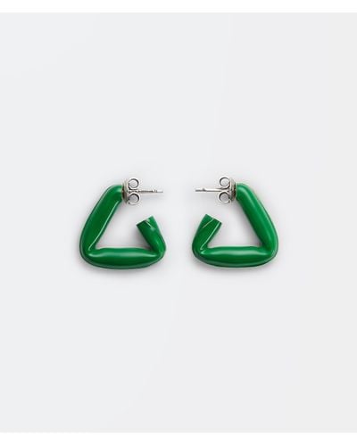 Bottega Veneta Triangle Enamel & Sterling-silver Earrings - Green
