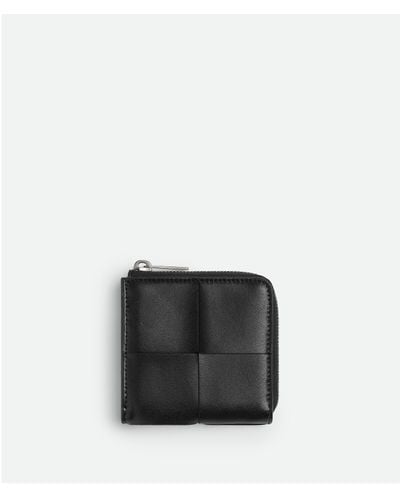 Bottega Veneta Cassette Square Compact Zip Around Wallet - Black