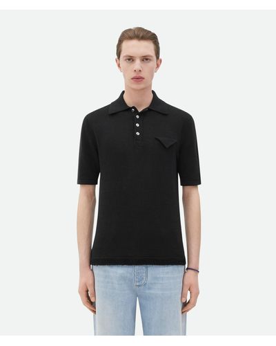 Bottega Veneta Polo En Lin Léger Coupe Slim - Bleu