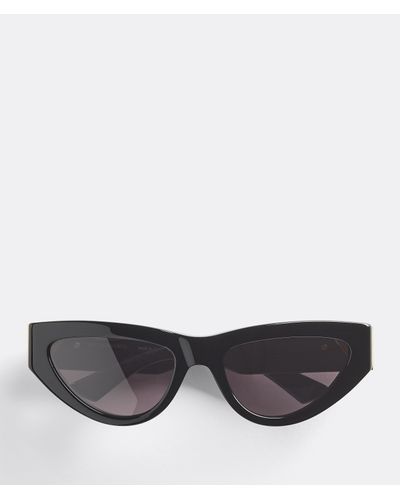 Bottega Veneta Angle Acetate Cat-Eye Sunglasses - Gray