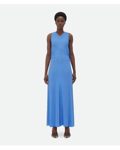 Bottega Veneta Viscose Jersey Long Dress - Blue