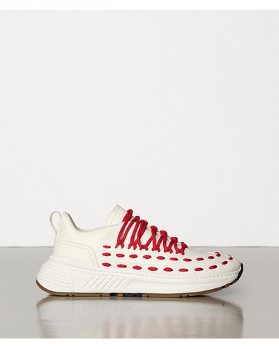Bottega Veneta Lace-up Speedster Trainers In Storm Cuir - White