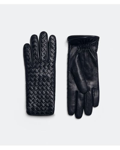 Bottega Veneta Intrecciato Leather Gloves - Black