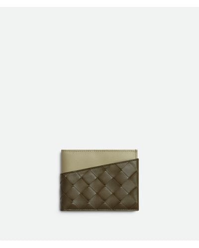 Bottega Veneta Intrecciato Oblique Bi-Fold Wallet - Green