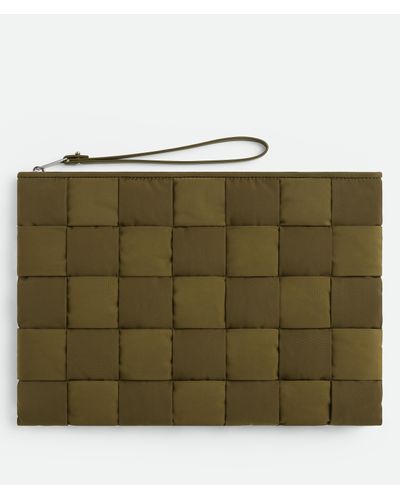 Bottega Veneta Pochette Plate Cassette Grand Format - Vert