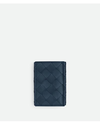 Bottega Veneta Intrecciato Tiny Tri-Fold Wallet - Blue
