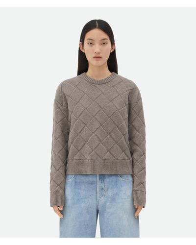 Bottega Veneta Intreccio Wool Sweater - Brown