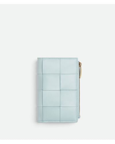 Bottega Veneta Mittelgrosses Cassette Bi-fold Portemonnaie Mit Zip - Blau