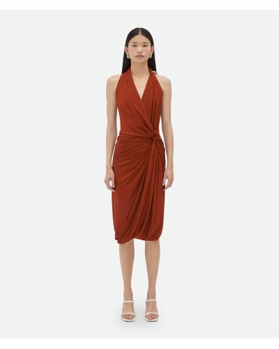 Bottega Veneta Viscose Jersey Midi Dress - Red