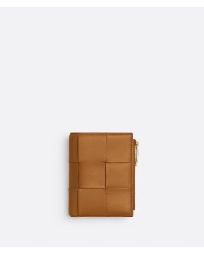 Bottega Veneta Small Bi-Fold Zip Wallet - Brown