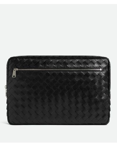 Bottega Veneta Intrecciato Zippered Laptop Sleeve - Black