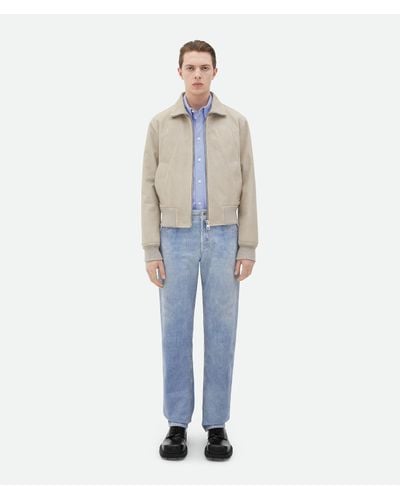 Bottega Veneta Veste Chino En Cuir Imprimé - Bleu