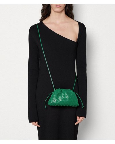 Bottega Veneta Leather Mini Pouch In Green Lyst Bottega Veneta Leather Mini Pouch In Green Lyst