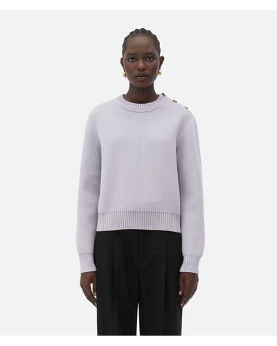 Bottega Veneta Wool Sweater With Metal Knot Buttons - White