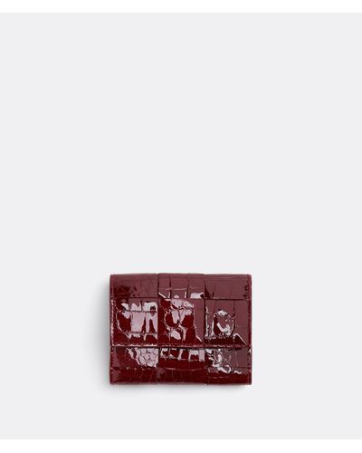 Bottega Veneta Tri-fold Portemonnaie Mit Zip - Rot