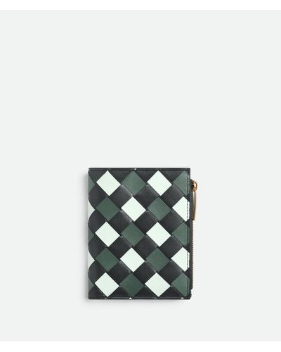 Bottega Veneta Mittelgroßes Intrecciato Bi-fold Portemonnaie Mit Zip - Mehrfarbig
