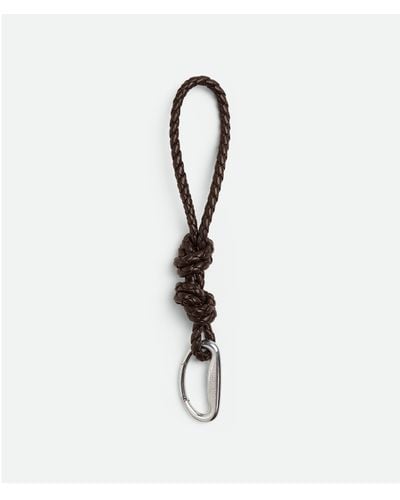 Bottega Veneta Intreccio Key Ring With Drop Hook - White