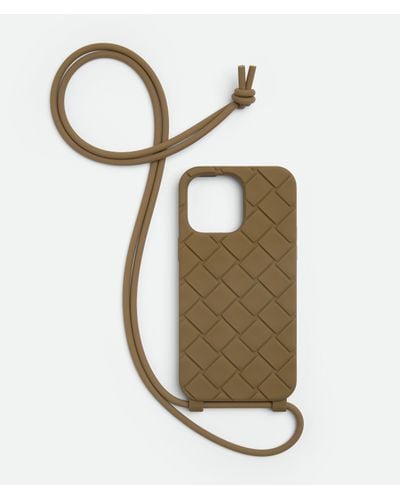Bottega Veneta Iphone 14 Pro Max Case On Strap - Metallic