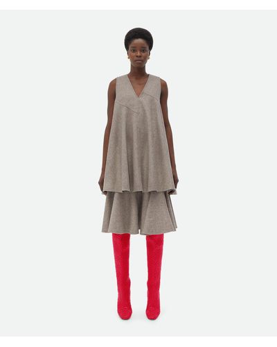 Bottega Veneta Wool Flannel A-line Dress - Multicolour