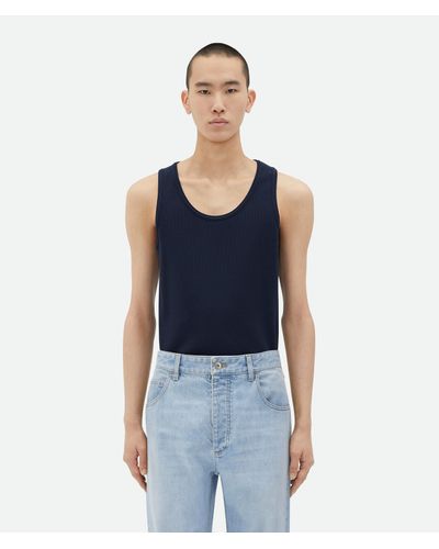 Bottega Veneta Tanktop Aus Gerippter Stretch-baumwolle - Blau