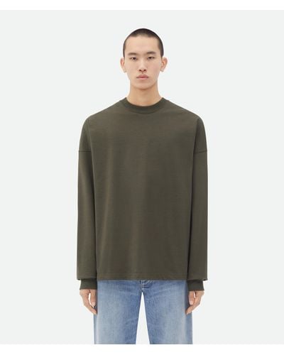Bottega Veneta Jersey Oversized Long Sleeve T-Shirt - Green
