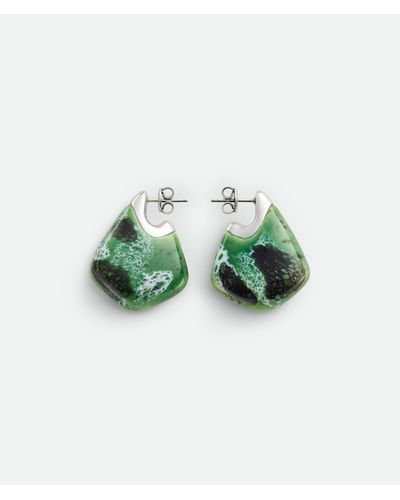 Bottega Veneta Small Fin Ceramic Earrings - Green