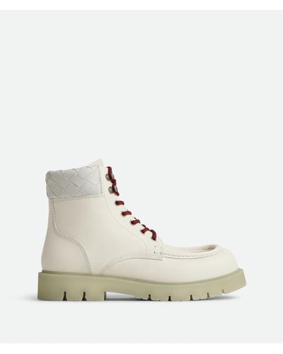 Bottega Veneta Haddock Lace-Up Ankle Boot - Natural