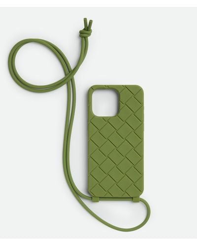 Bottega Veneta Iphone 15 Pro Max Case With Strap - Green